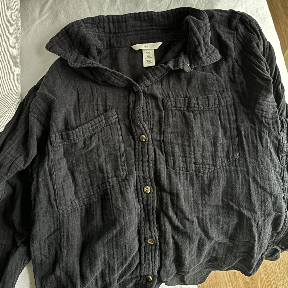 H&M Charcoal Textured Shirt